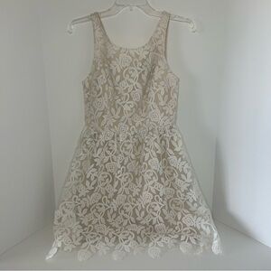 Skies Are Blue womens white lace overlay lined sleeveless‎ dress size XS